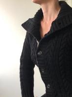 Merino wollen kabelvest van David Mayer Naman S/M, Zwart, Ophalen of Verzenden, Zo goed als nieuw, Maat 36 (S)