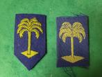 Ned.Indië 2x palmboom mouwemblemen, Ophalen, Landmacht, Nederland, Embleem of Badge