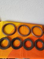 7 oude houten gordijnringen, Verzenden, Gebruikt, Materiaal