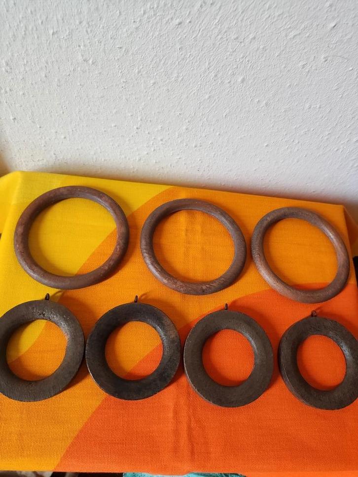 7 oude houten gordijnringen, Hobby en Vrije tijd, Knutselen, Gebruikt, Materiaal, Verzenden