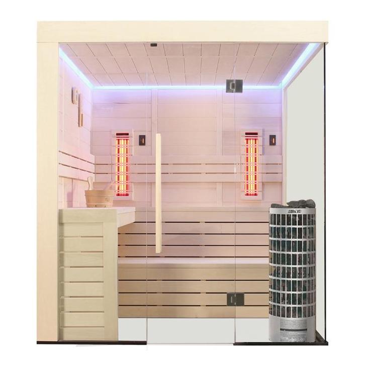 Combi Sauna | Populier | 201x168 | 9kW Cilindro | R6750P, Sport en Fitness, Sauna, Nieuw, Complete sauna, Fins of Traditioneel