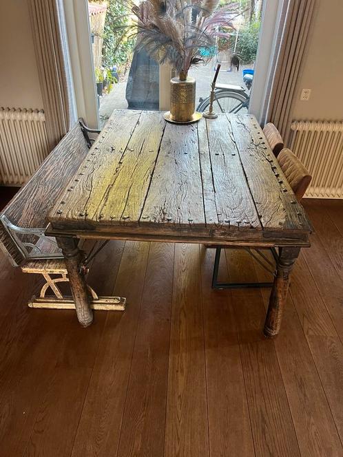 Unieke robuuste klooster tafel, Huis en Inrichting, Tafels | Eettafels, Gebruikt, 100 tot 150 cm, 150 tot 200 cm, Vijf personen of meer