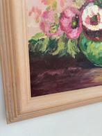Klassiek schilderij bloemen in vaas, ingelijst hout, zachte, Antiek en Kunst, Kunst | Schilderijen | Klassiek, Ophalen