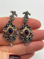 A345 Prachtige vintage zilveren oorbellen amethist, Sieraden, Tassen en Uiterlijk, Antieke sieraden, Ophalen of Verzenden, Zilver