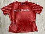 PLT Pretty Little Thing leuk rood gestreept shirt , mt 36, Ophalen, Korte mouw, Maat 36 (S), Gedragen