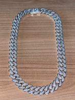 VVS CZ Iced Cubana chain, Sieraden, Tassen en Uiterlijk, Kettingen, Nieuw, Ophalen of Verzenden, Met edelsteen, Zilver