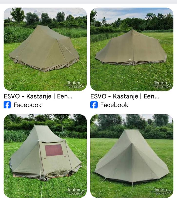 ESVO Kastanje 2-persoons trekkerstent, Caravans en Kamperen, Tenten, tot en met 2, Gebruikt, Ophalen