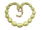 1960 handgeknoopte Schotse marmer groen glaskraal ketting, Sieraden, Tassen en Uiterlijk, Antieke sieraden, Ophalen of Verzenden