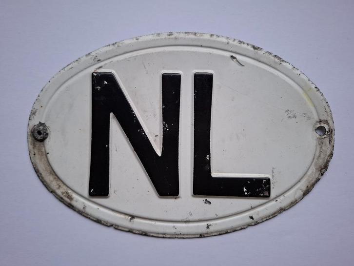 Oud NL Schildje Landaanduiding Oldtimer., Verzamelen, Merken en Reclamevoorwerpen, Gebruikt, Ophalen of Verzenden