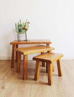 3 houten Japandi tafels. Vintage tafeltjes/mimiset, Ophalen, Minder dan 45 cm, Gebruikt, 55 tot 75 cm