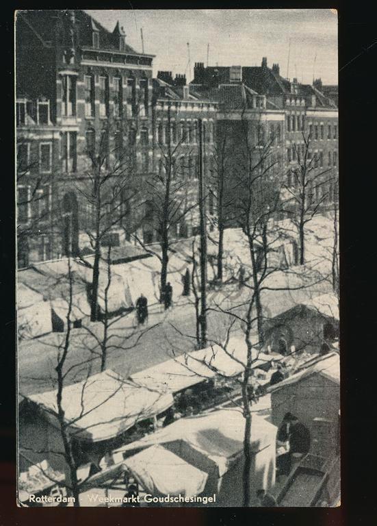 Rotterdam - Weekmarkt Goudschesingel [009-3253, Verzamelen, Ansichtkaarten | Nederland, Gelopen, Zuid-Holland, 1940 tot 1960, Verzenden