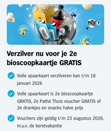 Spaarkaarten Albert Heijn AH 2e bioscoopkaartje gratis€ 0,30 beschikbaar voor biedingen