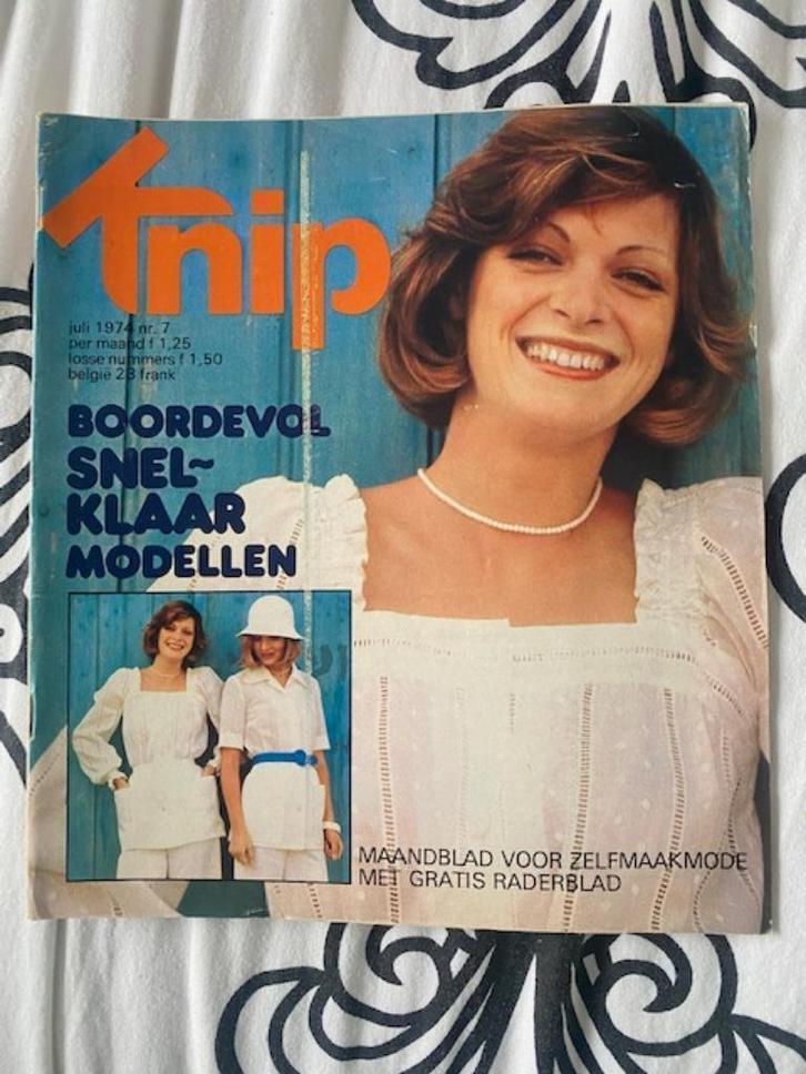 knip maandblad voor zelfmaakmode 1974 juli, Hobby en Vrije tijd, Kledingpatronen, Gebruikt, Vrouw, Knipmode, Ophalen of Verzenden