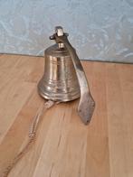 Antieke Messing Bel met Zeilboot Gravure, Ophalen, Gebruikt