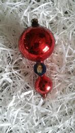 antieke kerstbal nr 121 model dubbele bal prent leonische dr, Gebruikt, Ophalen of Verzenden