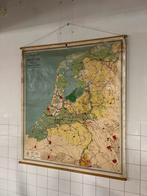 Vintage landkaart Nederland, Boeken, Atlassen en Landkaarten, Landkaart, 1800 tot 2000, Nederland, Ophalen
