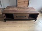 Zeer mooie zware salontafel met zwart metalen frame, Ophalen, 50 tot 100 cm, Zo goed als nieuw, Minder dan 100 cm