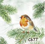 Servetten decoupage/bullet journal * roodborst C677, Verzenden, Nieuw, Materiaal