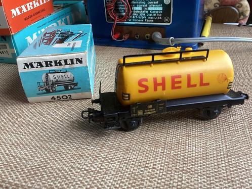 Marklin 4502 Shell ketelwagen, ander vignet en lichtblauwe v, Hobby en Vrije tijd, Modeltreinen | H0, Gebruikt, Wagon, Wisselstroom