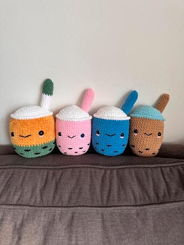 Gehaakte Boba Thee Knuffel - Handgemaakt beschikbaar voor biedingen
