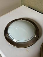 2 x Plafondlamp Goud, Ophalen of Verzenden, Gebruikt, Glas