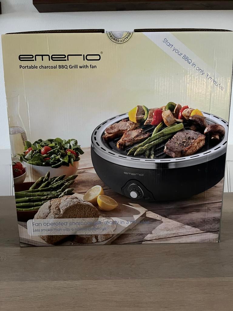 Nieuw! Emerio Draagbare Houtskool BBQ met Ventilator, Ophalen, Nieuw