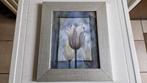 schilderij aluminium tulp in lijst gesigneerd, Minder dan 50 cm, Ophalen of Verzenden, Zo goed als nieuw, Schilderij