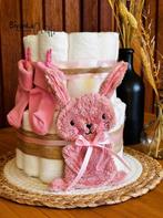 Luiertaart met knisperknuffel – Konijntje, Ophalen of Verzenden, Nieuw, Kraamcadeau