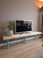 Sidetable tv meubel landelijk industrieel brocante, Gebruikt, 75 tot 100 cm, Ophalen of Verzenden, Rechte bank