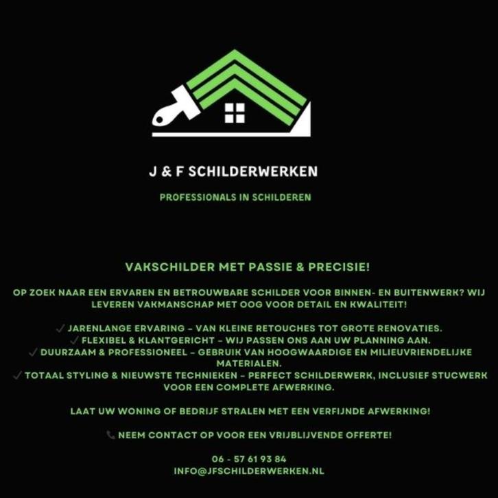Schilder binnen en buiten, vakwerk!, Diensten en Vakmensen, Schilders en Behangers, Binnenschilderwerk, Buitenschilderwerk, Kleuradvies
