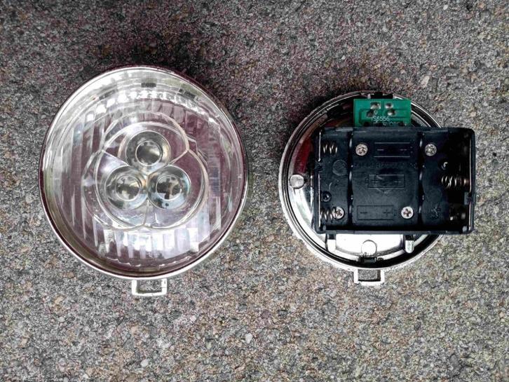 Onderdeel Fiets 3LED Light Koplamp, Fietsen en Brommers, Fietsaccessoires | Fietsverlichting, Voorlicht, Gebruikt, Batterij, Ophalen