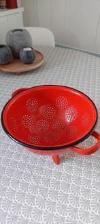 Vintage Rode Emaille Vergiet, Antiek en Kunst, Antiek | Emaille, Ophalen of Verzenden