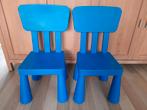 2 blauwe Ikea Mammut stoeltjes., Ophalen, Gebruikt, Stoel(en)