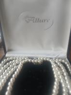 Parelketting 5 rijen - Verstelbaar!, Sieraden, Tassen en Uiterlijk, Kettingen, Overige materialen, Verstelbaar, Wit, Ophalen of Verzenden