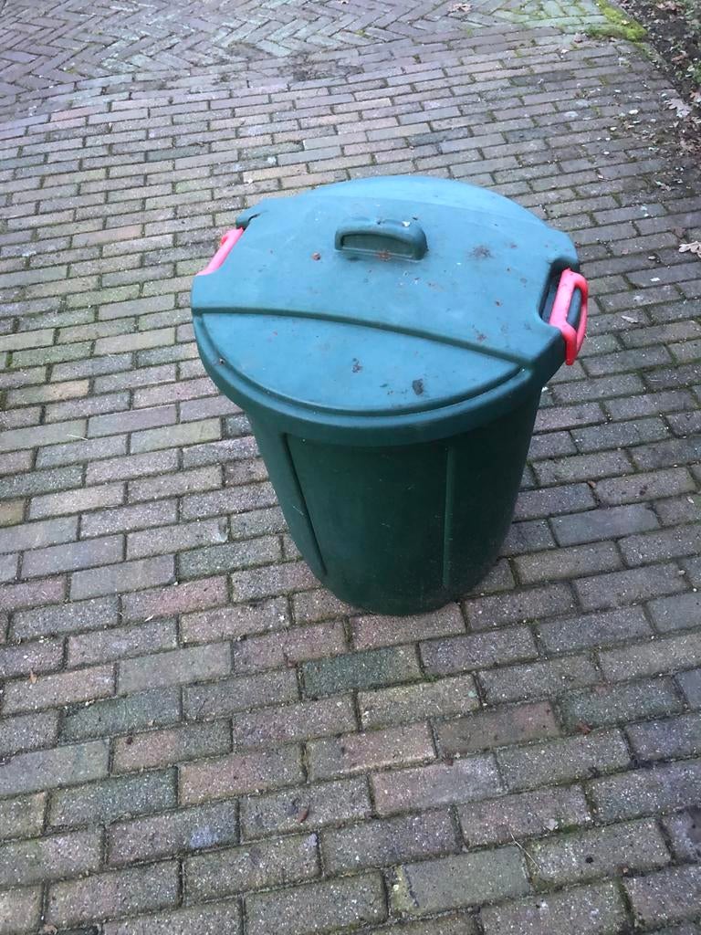 Groene Afvalemmer met Deksel, Ophalen, Kunststof, Gebruikt, 75 cm of meer