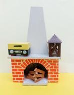 Oude poppenhuis open haard met radio en lamp jaren 60, Ophalen of Verzenden, Gebruikt, Decoratie