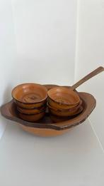 Vintage Japans Pindaset Jaren 60/70  Hout 8 delig, Ophalen of Verzenden