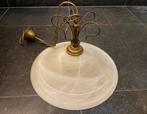 Vintage retro authentieke hanglamp melkglas messing, Huis en Inrichting, Lampen | Hanglampen, Ophalen of Verzenden