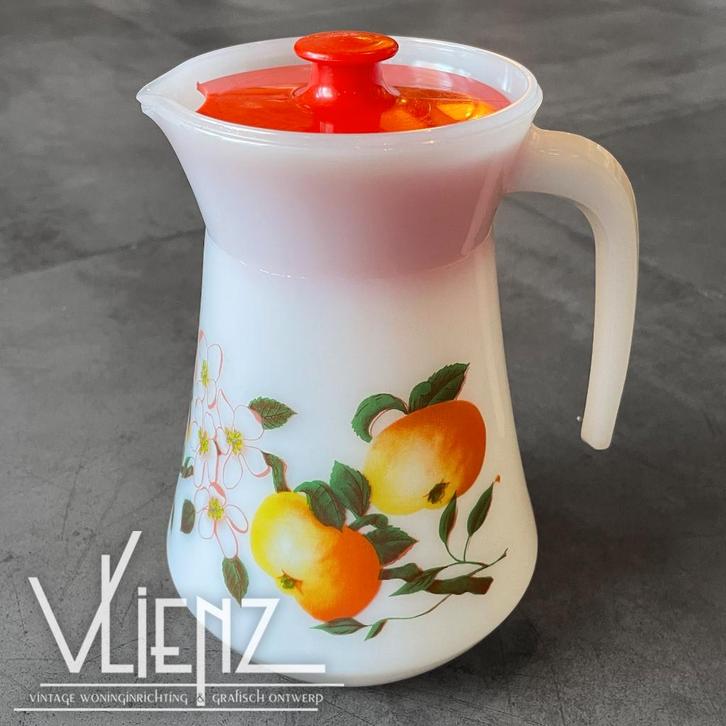 Vintage Retro Arcopal kan met deksel, dessin Appelbloesem, Verzamelen, Retro, Huis en Inrichting, Ophalen of Verzenden