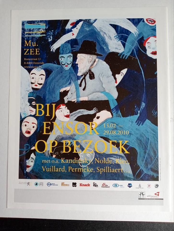 Mu.ZEE Oostende -James Ensor Affiche Advertentie 2010, Antiek en Kunst, Kunst | Litho's en Zeefdrukken, Ophalen of Verzenden