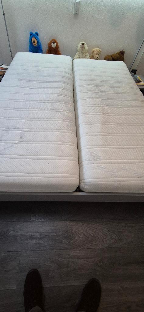 Auping Auronde, Huis en Inrichting, Slaapkamer | Bedden, Gebruikt, Tweepersoons, 160 cm, 200 cm, Hout, Grijs, Verstelbaar, Ophalen