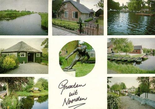 Groeten uit Noorden - 8 afb dorpsgezichten - gelopen, Verzamelen, Ansichtkaarten | Nederland, Gelopen, Overijssel, 1960 tot 1980