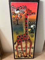 Afrikaanse schilderij giraffe 34x89 cm, Ophalen