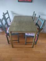 Eettafel met 4 stoelen, Huis en Inrichting, Ophalen, Gebruikt, 100 tot 150 cm, 50 tot 100 cm
