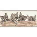 borduurpakket kittens op hek, Verzenden, Nieuw, Handborduren, Borduurpakket