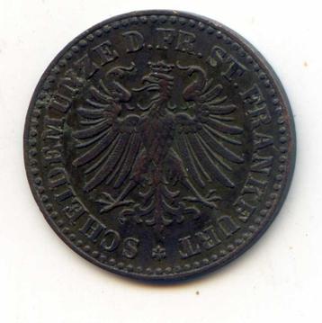 Frankfurt 1 Heller 1865 Oplage 384.000 PR(XF) beschikbaar voor biedingen