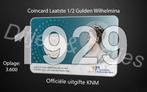 Laatste halve gulden Wilhelmina in coincard KNM 1929 B, Ophalen of Verzenden, Koningin Wilhelmina, ½ gulden, Zilver