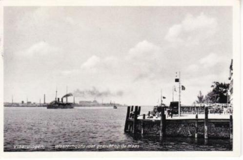 VLAARDINGEN,- Westerhoofd met gezicht op de Maas. Schip.24-8, Verzamelen, Ansichtkaarten | Nederland, Gelopen, Zuid-Holland, 1920 tot 1940