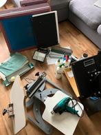 Zeefdruk machine set + textiel-pers + toebehoren, Antiek en Kunst, Ophalen
