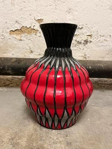 Vintage mid century keramiek grote zware vaas beschikbaar voor biedingen